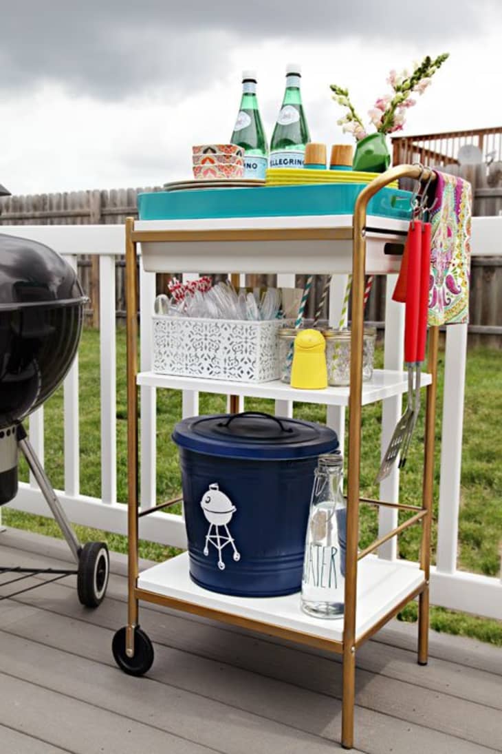outside bar cart on 7 Other Ways To Use A Bar Cart Apartment Therapy