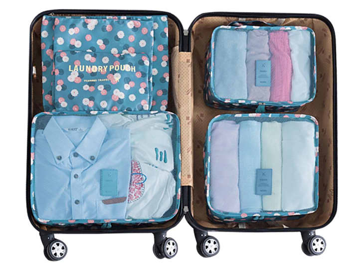 organizing suitcase