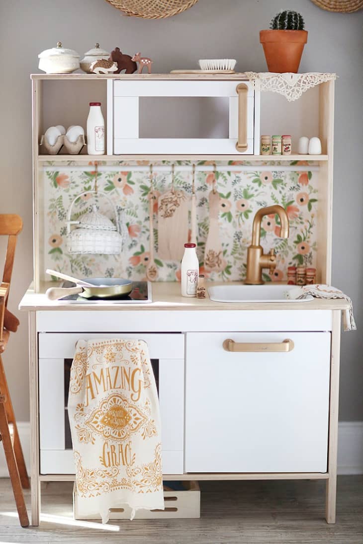 personalised modern wooden play kitchen