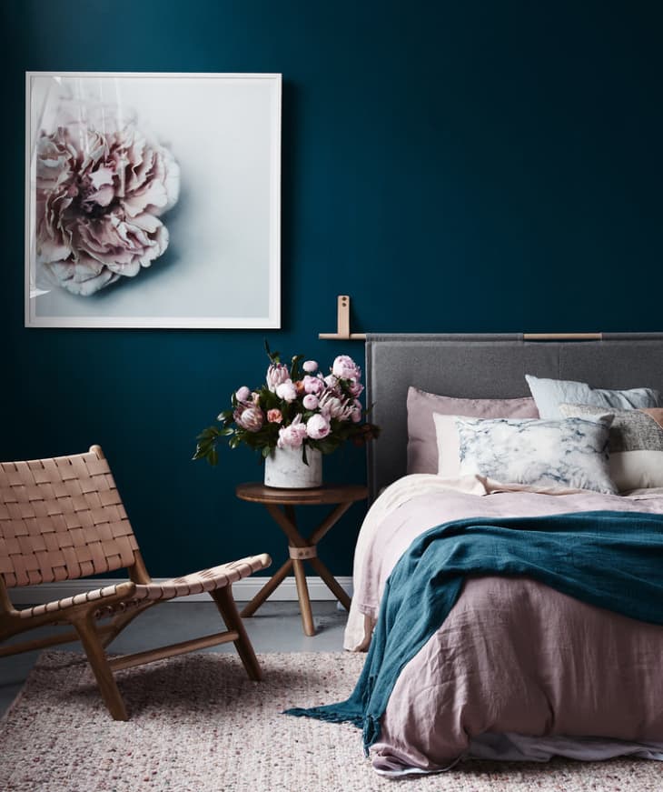 Color Trend How To Decorate With Blush Pink Dark Blue Apartment Therapy