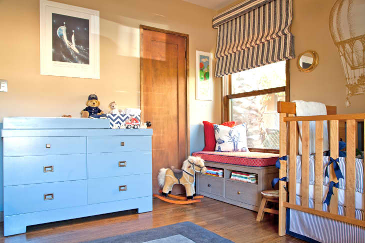 blue dresser nursery Parke Navy Blue Wood 6-Drawer Kids Dresser + Reviews