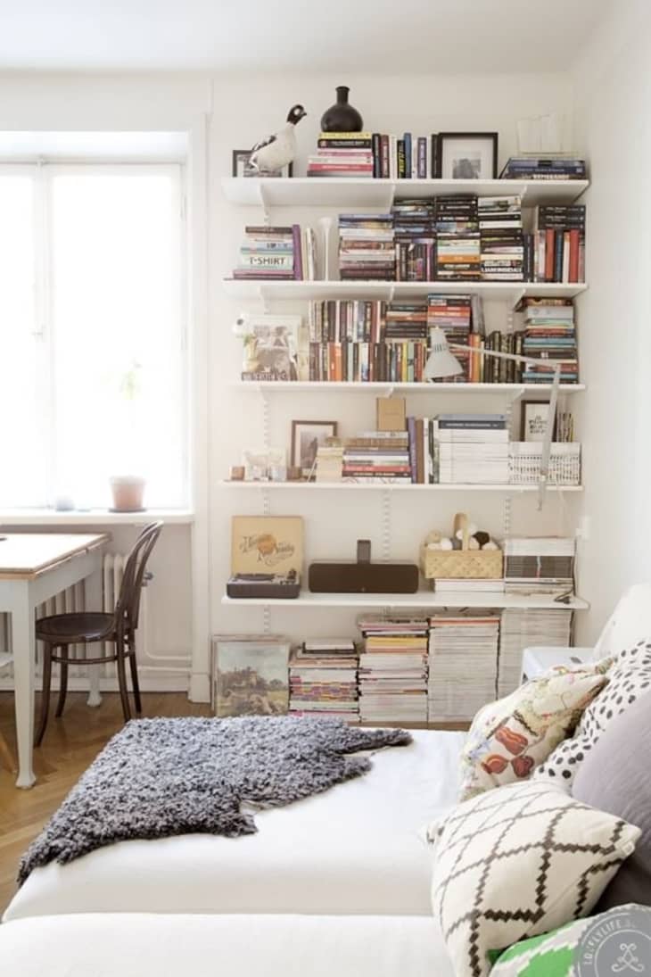 Space Saver: Swap Out Bookcases for Built-in Shelving