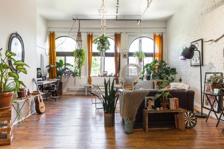 A Comfy Canadian Condo's Boho Organic Living Room