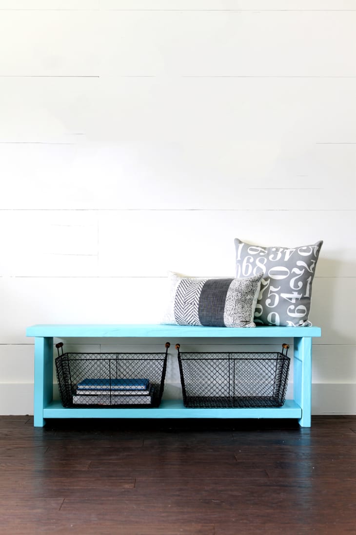 benches with shoe storage underneath on Entryway Bench Diy Shoe Storage Apartment Therapy
