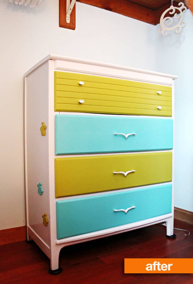 blue and yellow dresser Latitude Run Dresser for Bedroom with 4 Storage Drawers Dark Ocean Wave Blue  Yellow Abstract Seascape Ocean Wave Curl Dressers Chest of Drawers Steel  Framed Fabric Closet Organizers for Dorm Entryway