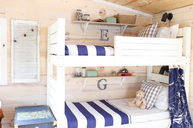 bunk beds with shelves