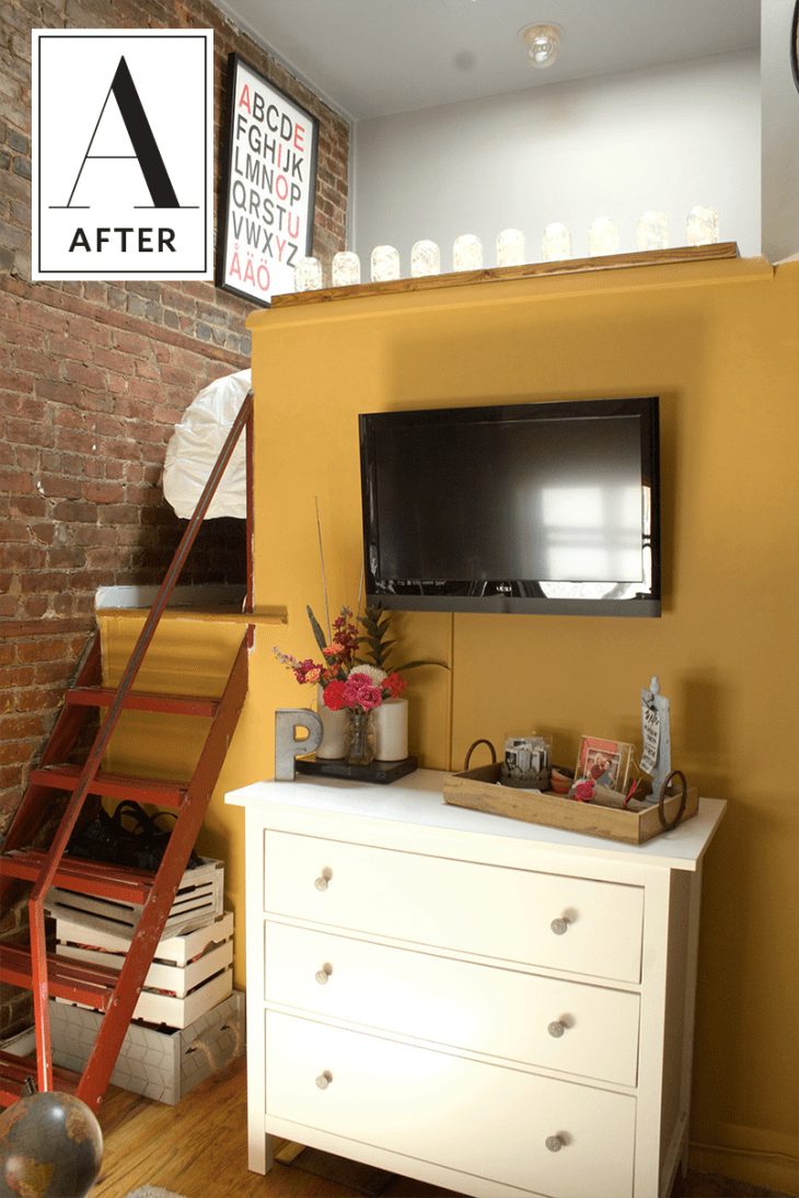 Before After A Blank 250 Square Foot Space Becomes A Cozy Home Apartment Therapy