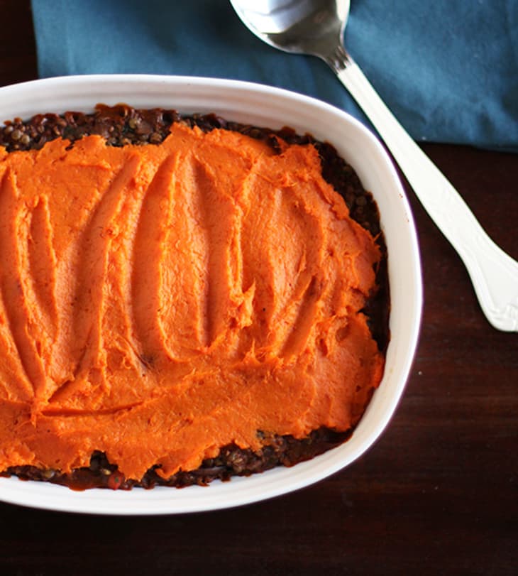 Lentil, Mushroom & Sweet Potato Shepherd's Pie