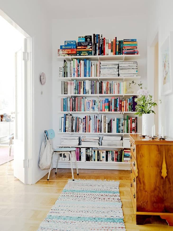 Space Saver: Swap Out Bookcases for Built-in Shelving