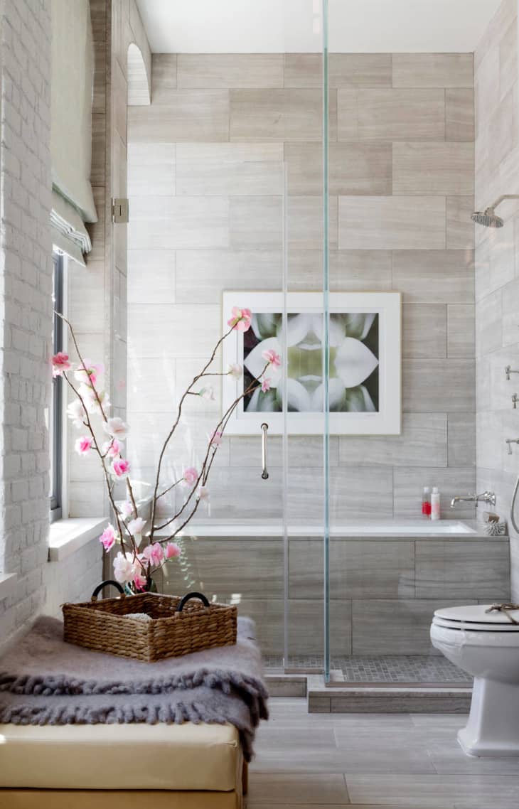 Bathroom Tub And Shower Ideas / Small Bathroom With Tub And Shower Designs Opnodes - A slender black border in a shower, for example, is a great way to complement a black tile floor.