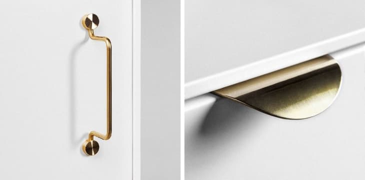 Brushed Brass Cupboard Handles & Knobs Kitchen Minimal Cabinets