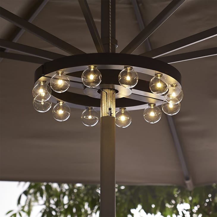 Outdoor Patio Umbrella Marquee Lights at Crate & Barrel