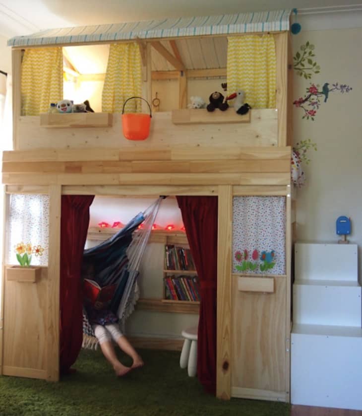 ikea hack loft bed with storage