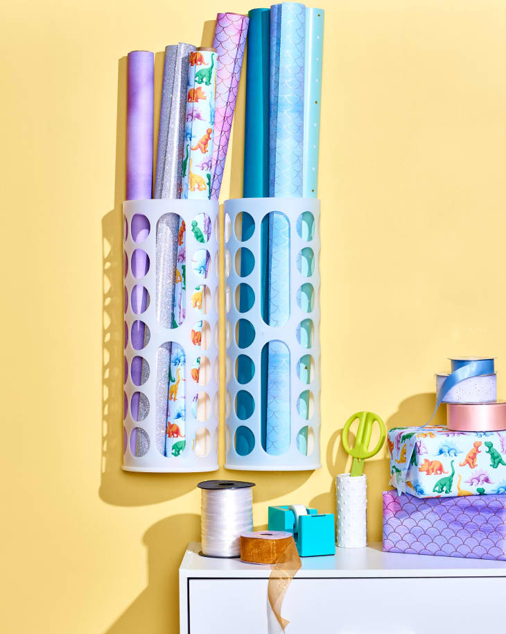 DIY Vertical Wrapping Paper Storage Idea - Ikea Hack!