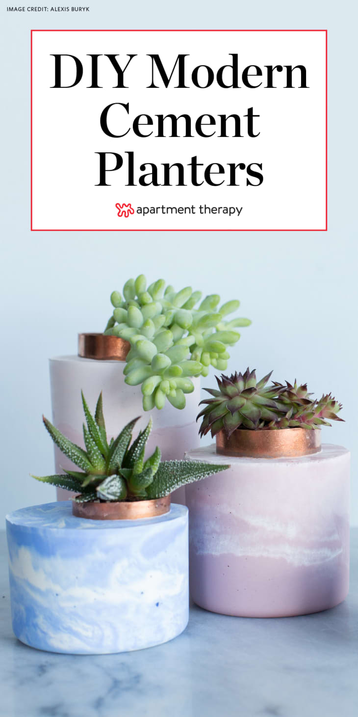 How To Make Modern Cement Planters Apartment Therapy