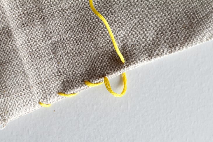 yellow loop along stitching