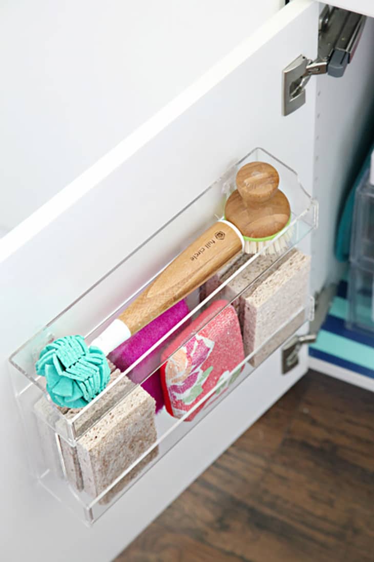 Use 3M Command Hooks to Organize Measuring Cups & Spoons Inside Cabinet.  LOVED IT…