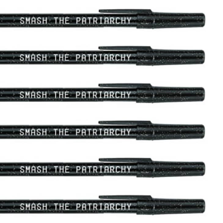 Smash the Patriarchy 6 Pens Black Sparkle Pen Pack – The Bullish Store