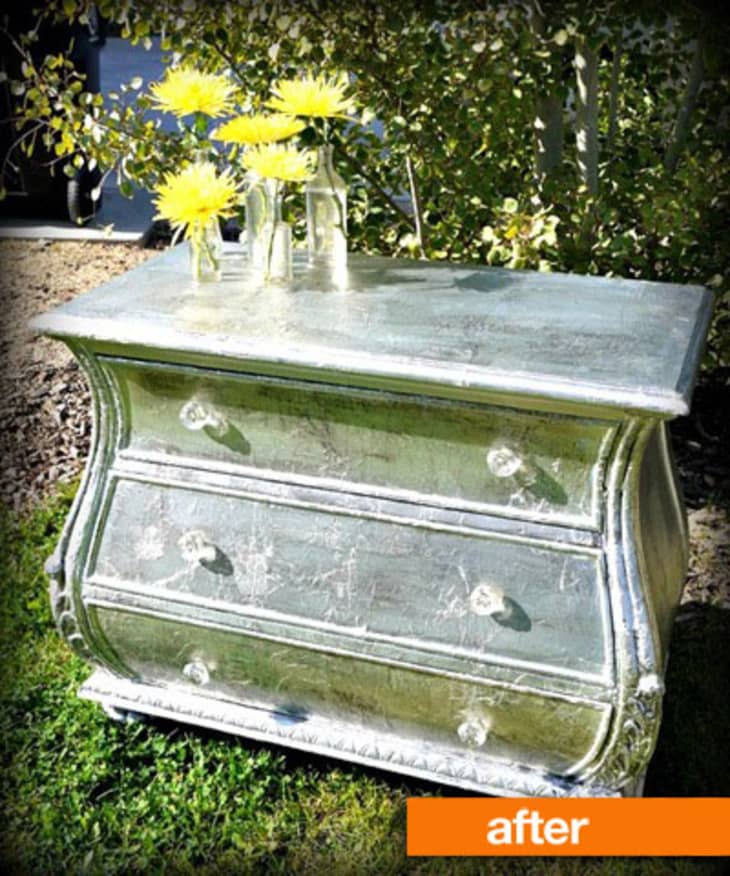 diy silver leaf dresser Silver leaf dresser