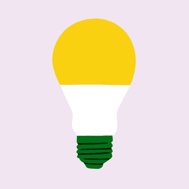 spot illustration of a light bulb for green week