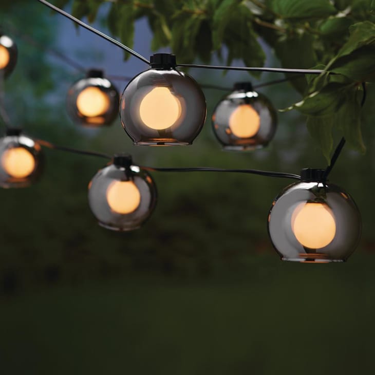 Outdoor/Indoor 10 ft. Plug-In Incandescent G Type Bulb String Light with 8-Smoky Glass Shades at Home Depot