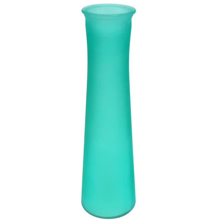 24-Case of Teal Frosted Glass Bud Vases at Dollar Tree