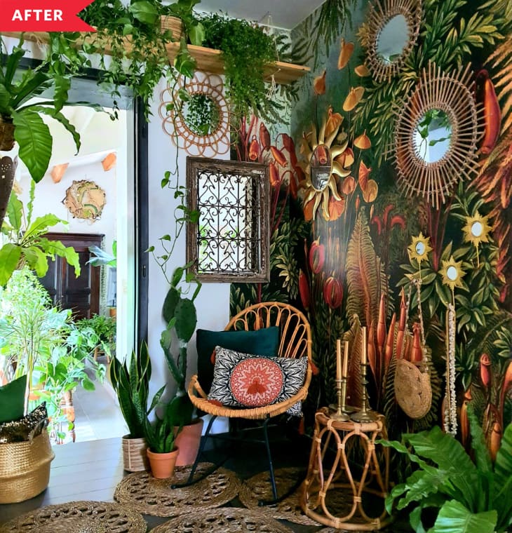 Boho Hallway Redo Before And After Jungle Mural Hallway