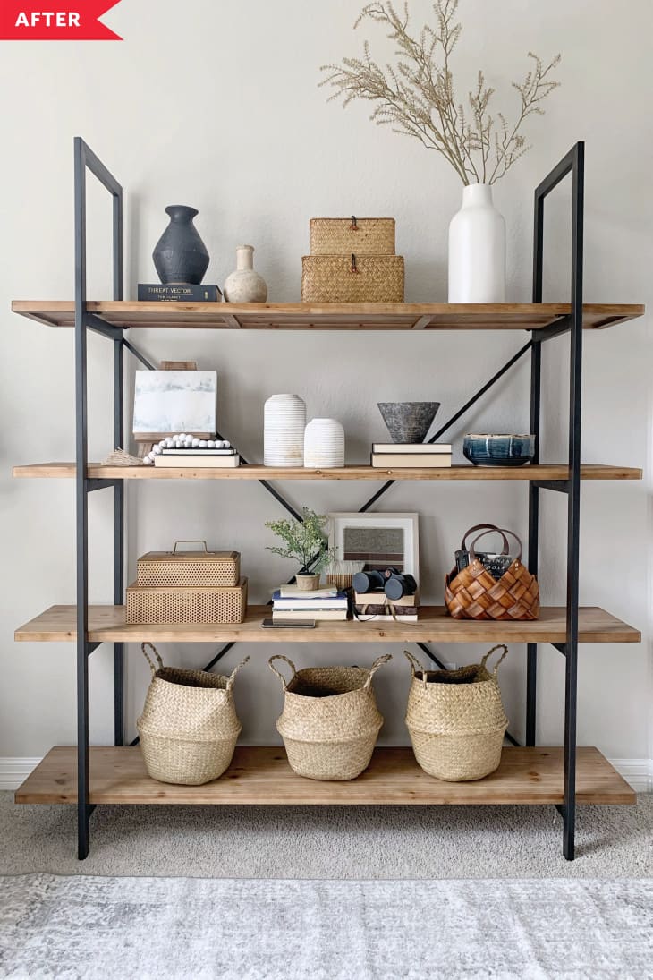 Home Office Redo With Shiplap And Ikea Hack Desk Apartment Therapy