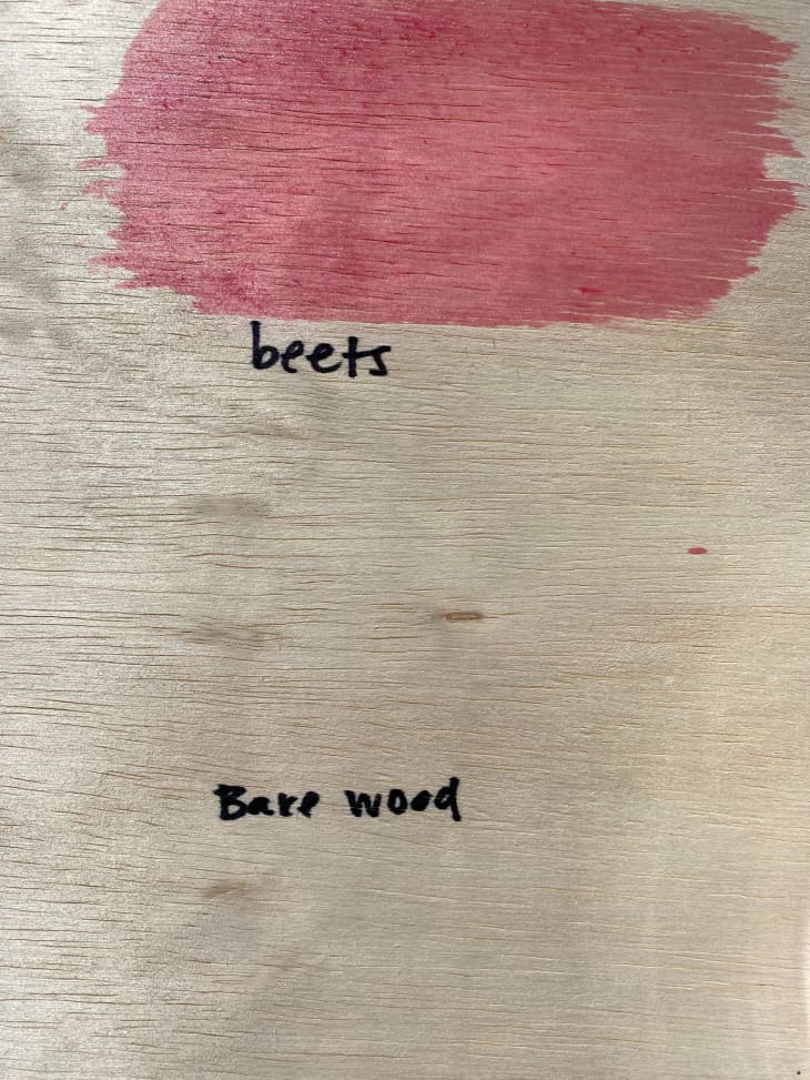 beet stain on bare wood
