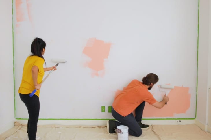 Painting a wall white
