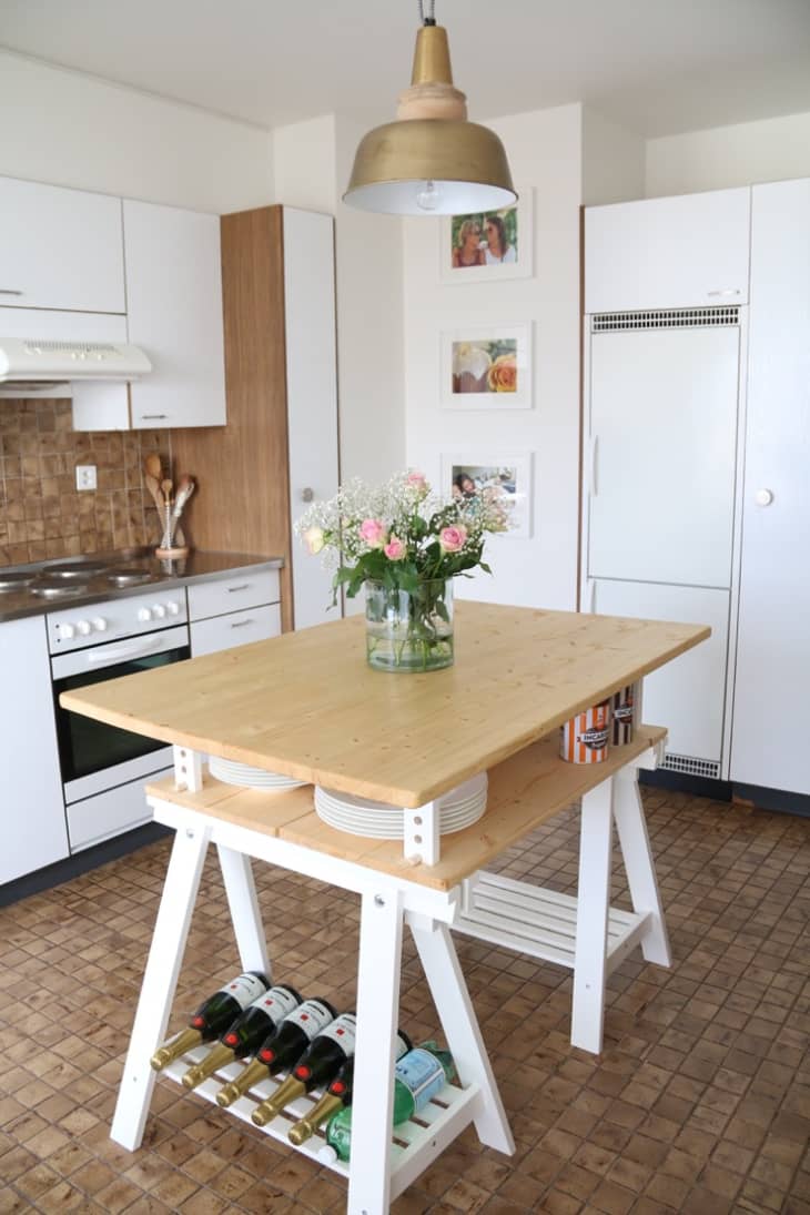 DIY kitchen island made from IKEA parts