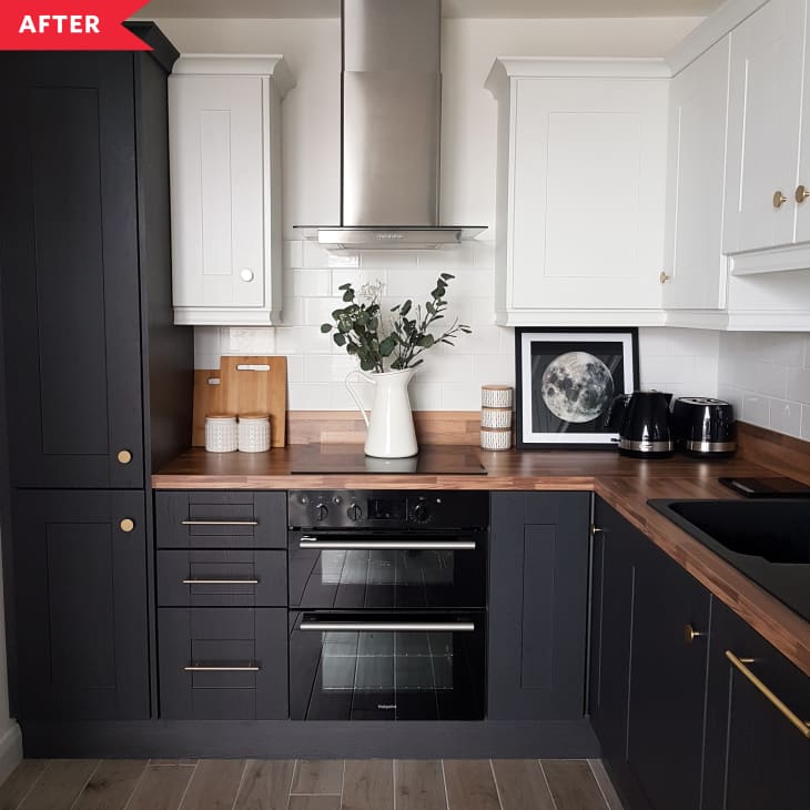 Scand Boho Black And White Kitchen Redo Apartment Therapy