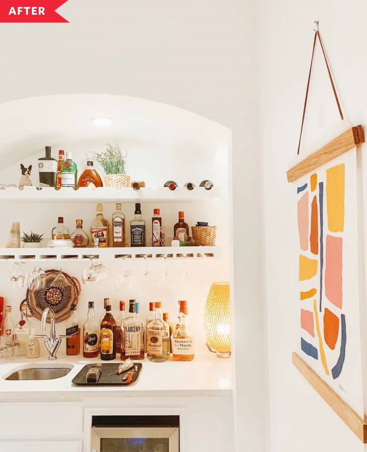 pix Small Space Mini Bar At Home bar makeover apartment therapy