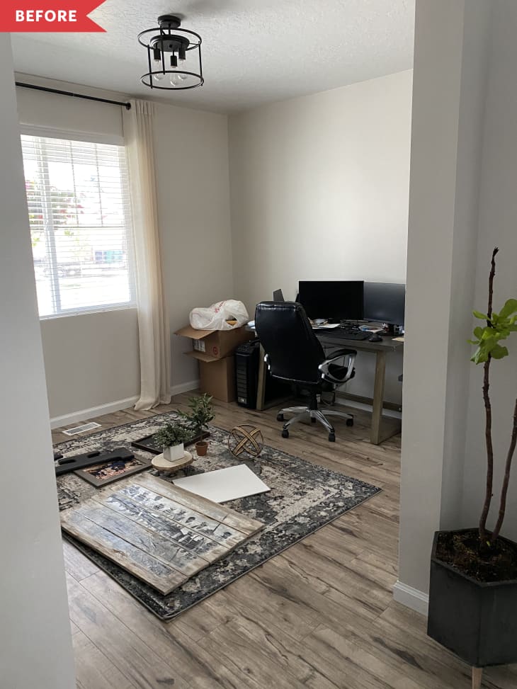 before: beige office with no decor