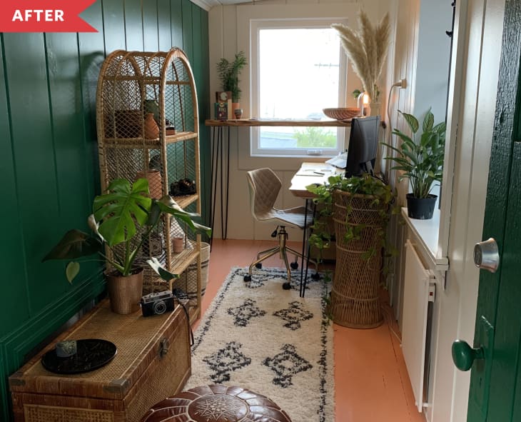 Green and Pink Home Office Redo | Apartment Therapy