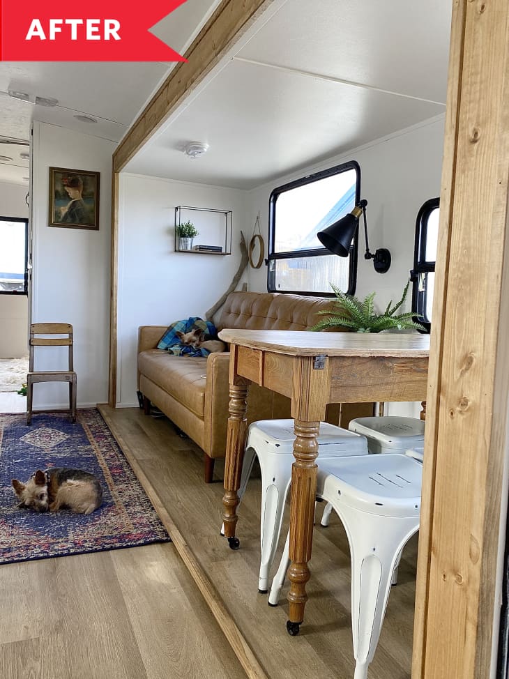 After: Living space in camper