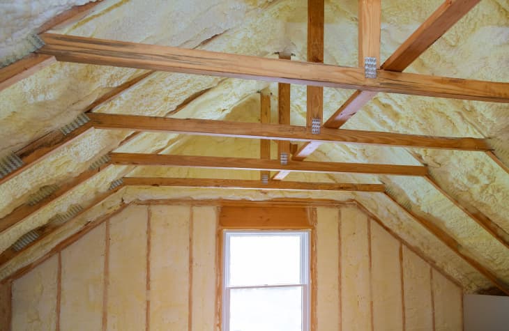 unfinished attic with insulated ceiling