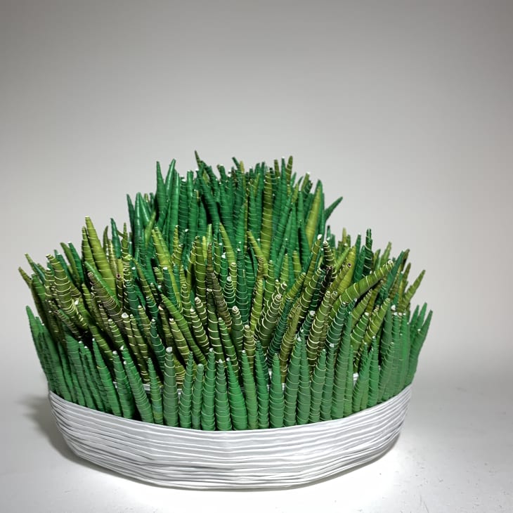 faux grass made from dried paint