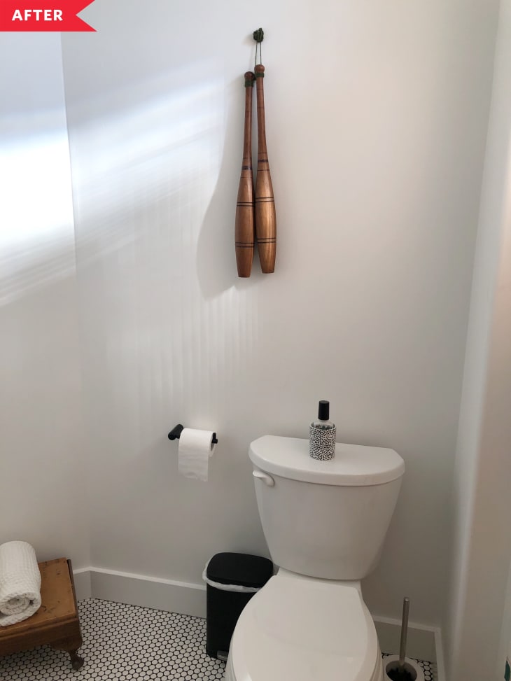 After: White bathroom with white toilet