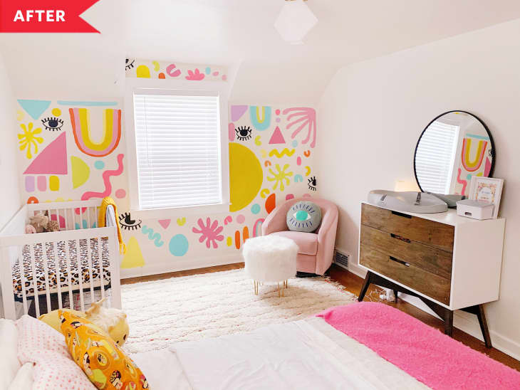 After: Nursery with crib and adult bed