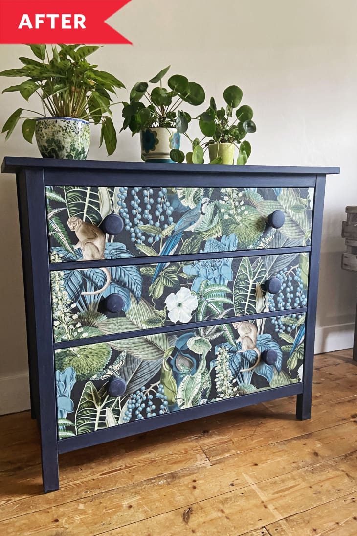 $40 IKEA HEMNES Upgrade with Peel-and-Stick Wallpaper | Apartment ...