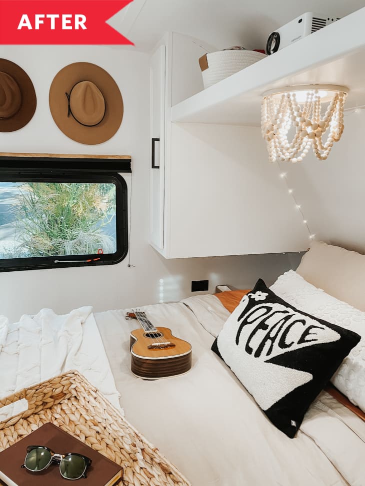 After: Sleeping area in RV with window next to it