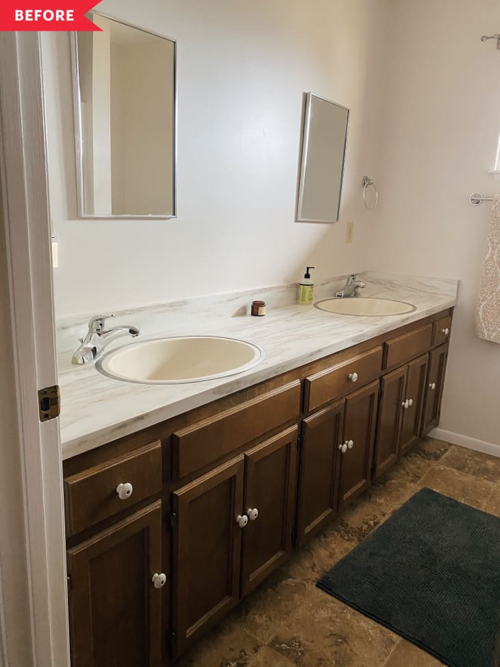 Green Vanity Bathroom Redo - Before And After Photos | Apartment Therapy