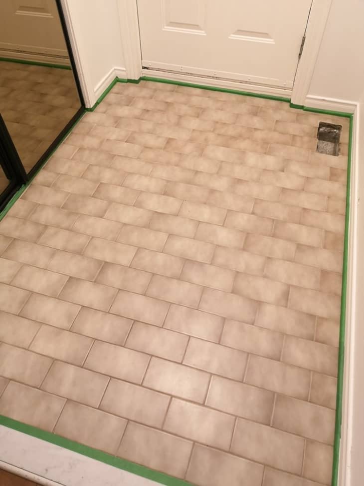 painted tile floor DIY project