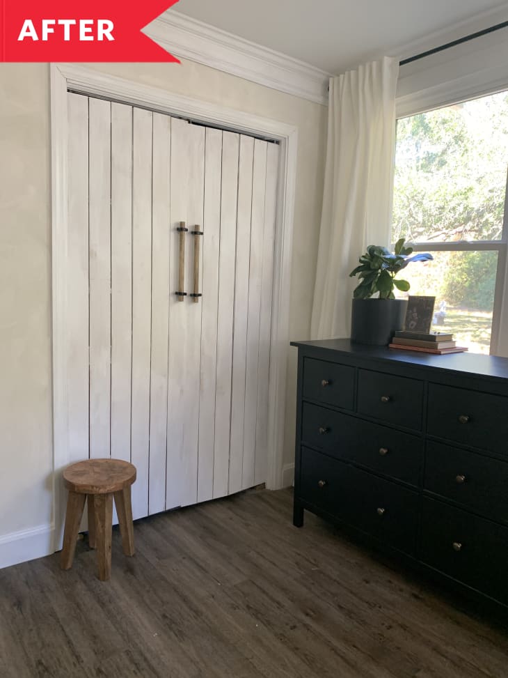 After: Corner of room with closet and dresser