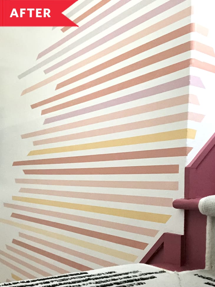 After: Wall with stripes