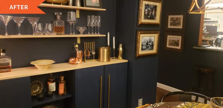 Blue bar with golden accessories