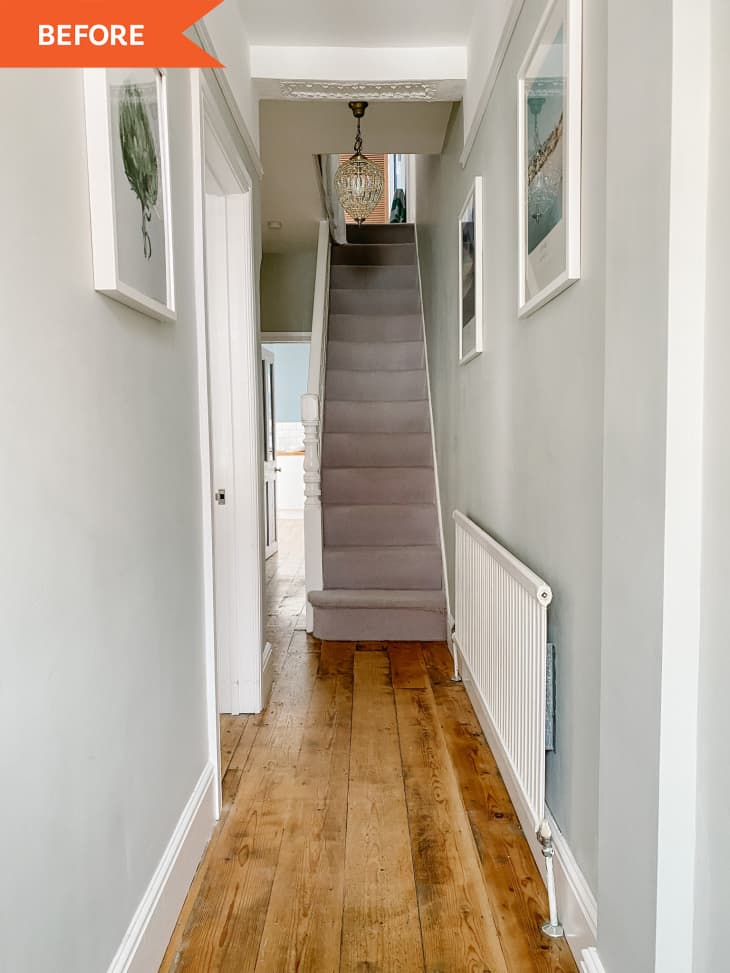Before: gray staircase