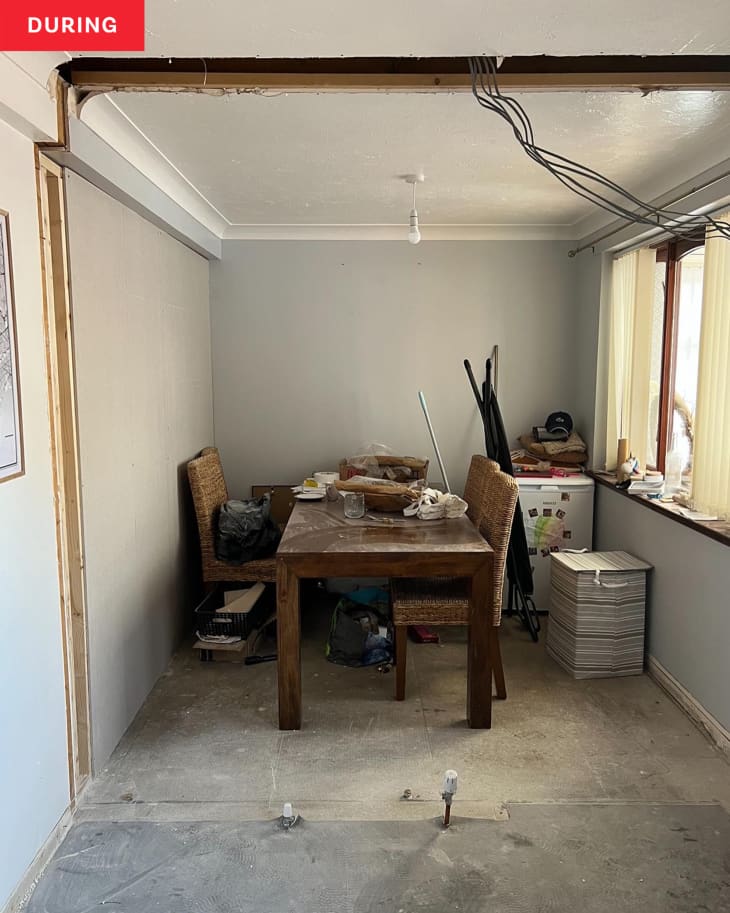 During: Dining room with wall removed