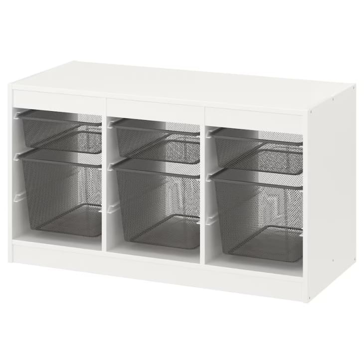 IKEA TROFAST drawers in gray metal mesh